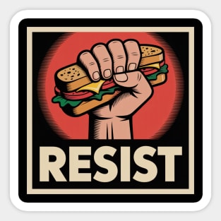 Sandwich Guy Resist – Funny Food Protest Meme Sticker